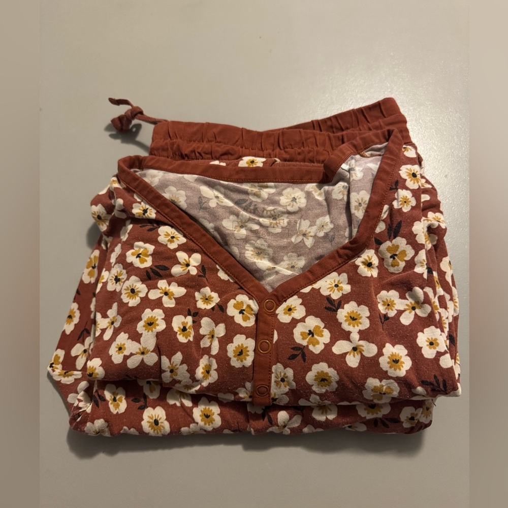 Women’s Large Little Sleepies Mocha Blossoms